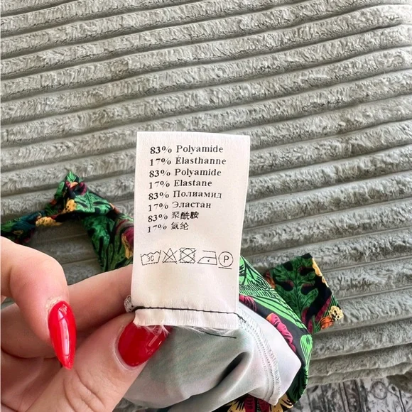 LaDoubleJ Made In Italy Floral Multicolor Turtleneck Long Sleeve Top- M - Picture 7 of 8